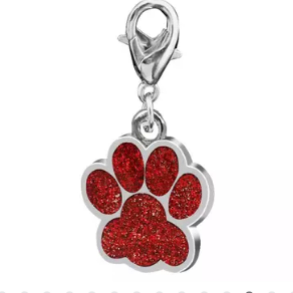 Red glitter dog ID tag NWOT